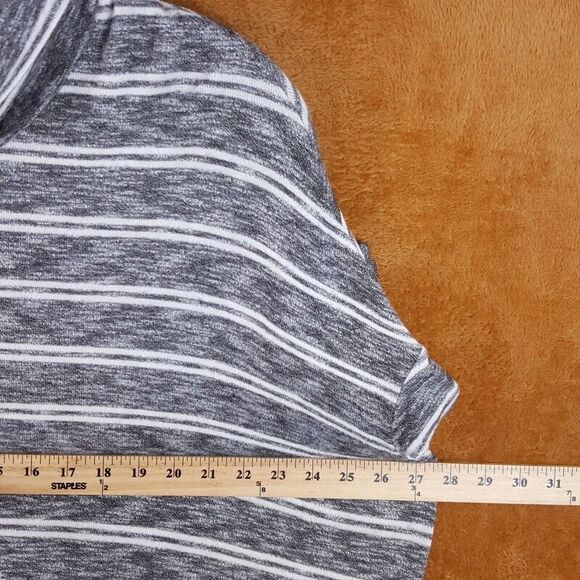 POSTMARK Womens Sweater Small Gray White Stripe Oversized Dolman ANTHROPOLOGIE - Picture 7 of 9